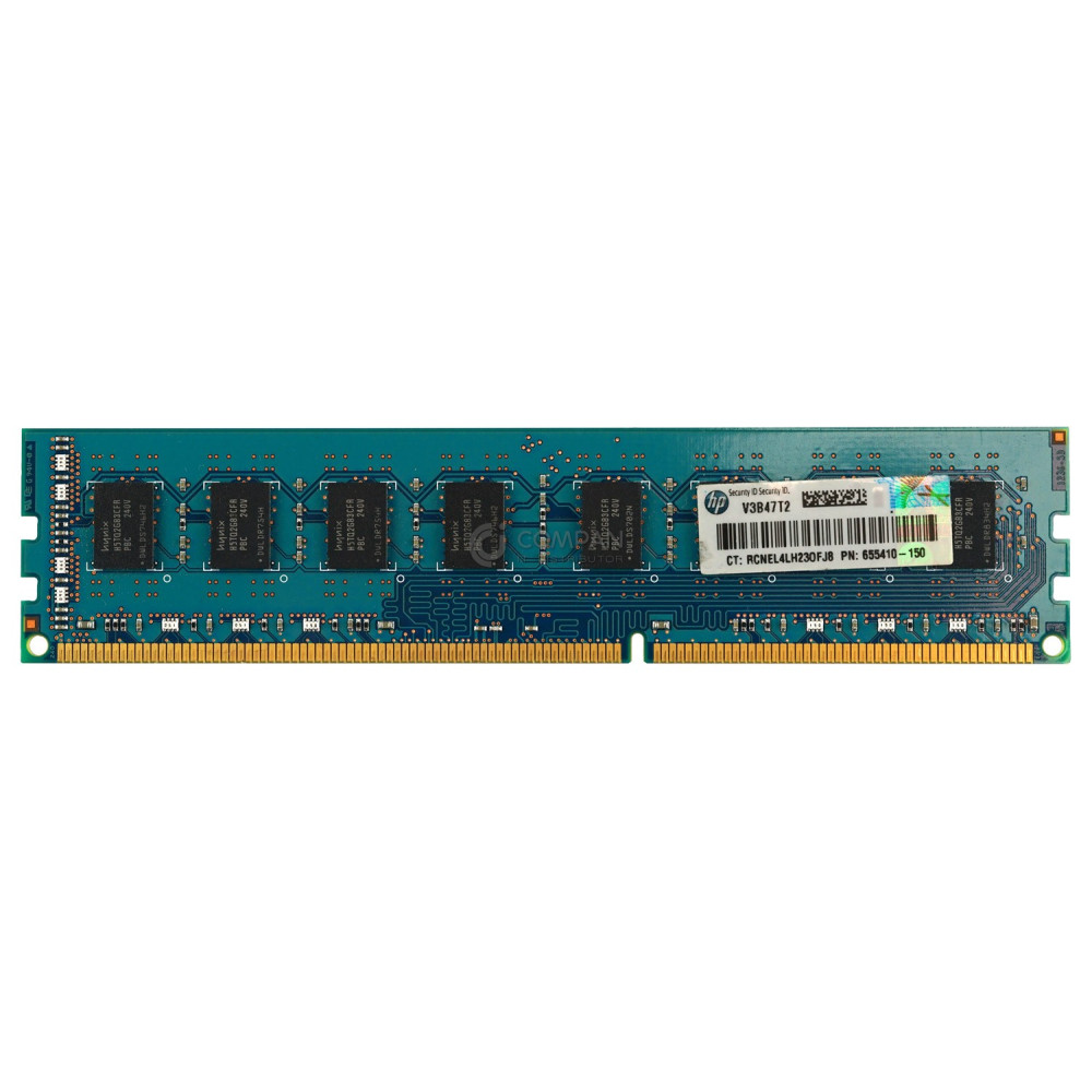 655410-150 HP DDR3 SDRAM 4GB 2RX8 PC3-12800 1600MHZ UDIMM CL11